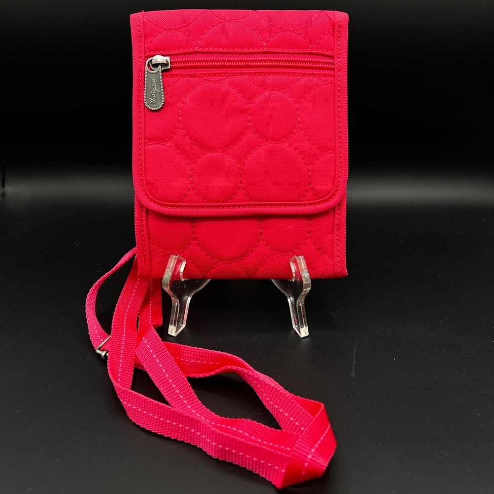 Thirty One Pink “Vary You” Quilted Crossbody Organizer Wallet Bag‎ 7" x 5"